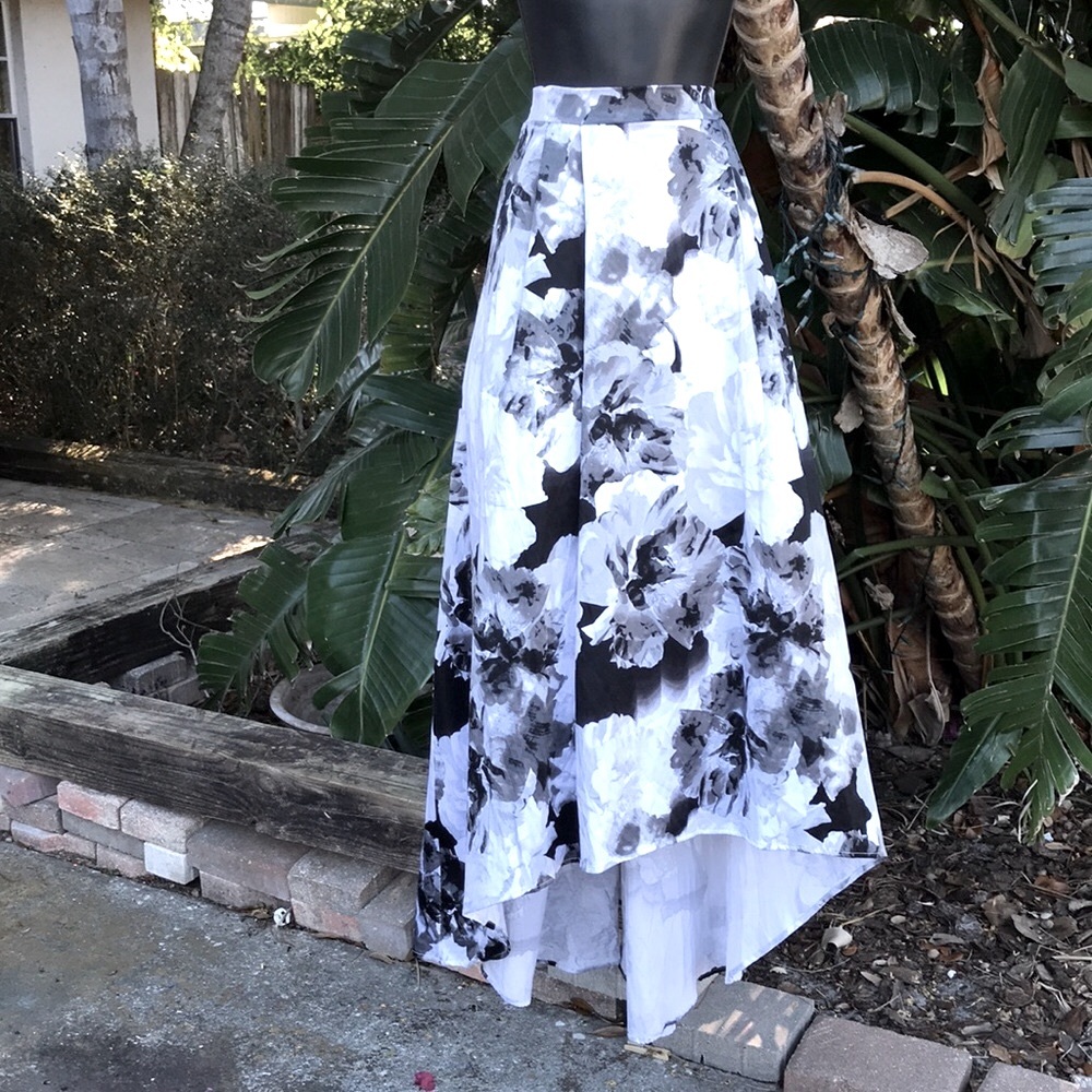 Jodi Christopher Floral formal hi lo skirt